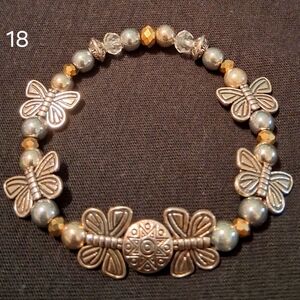 Elegant Silver and Gold Butterfly Bracelet